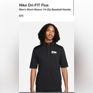 Nike Dri-FIT Flux Men's Short-Sleeve 1/4-Zip Baseball Hoodie